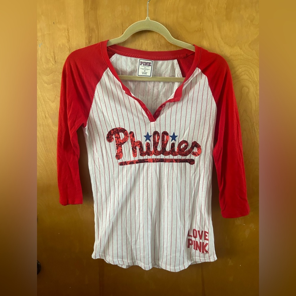 Pink Phillies 3/4 tee